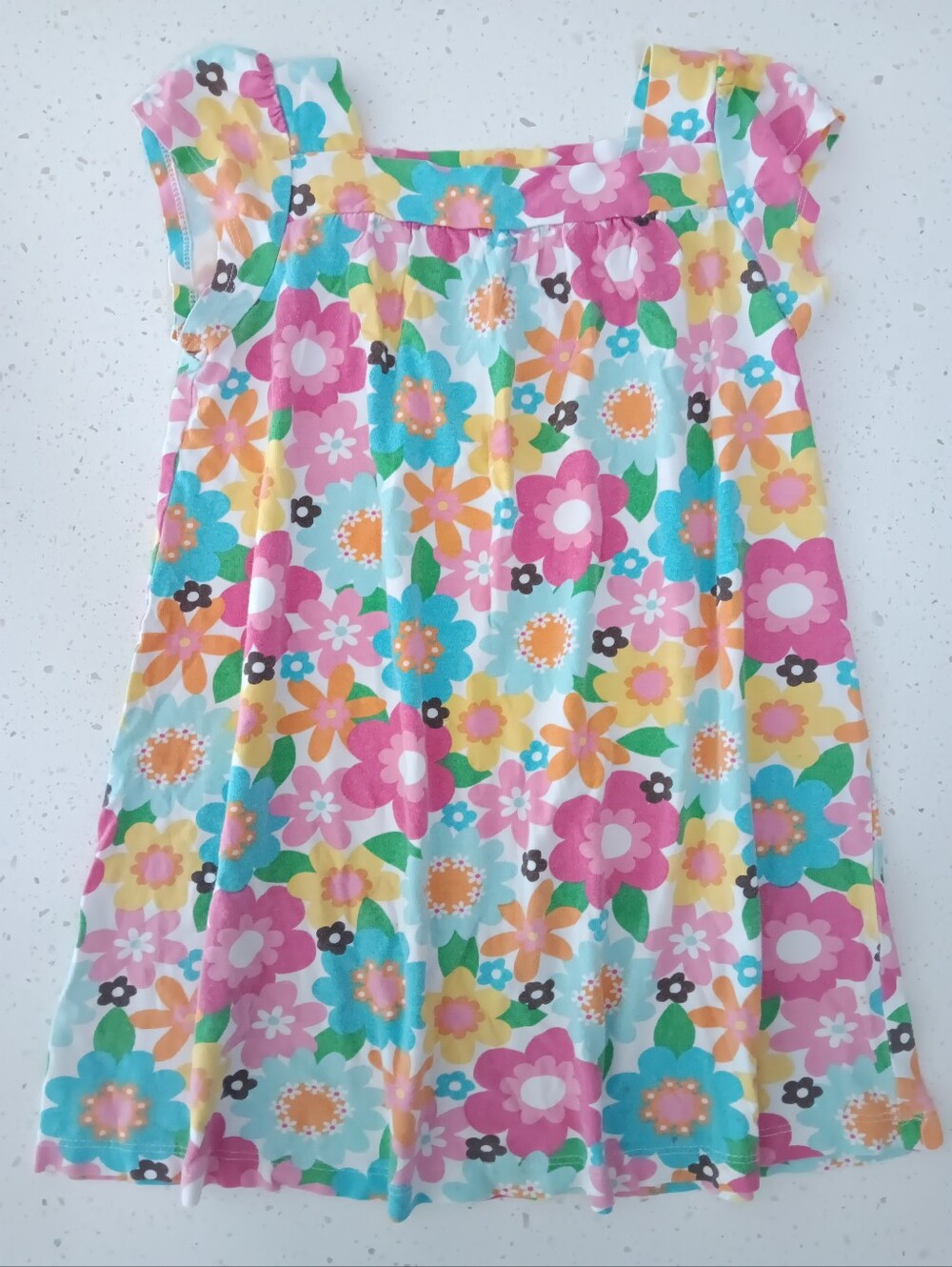Vintage Girls' Colorful Floral Sundress Size 4
